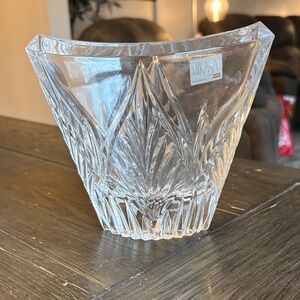 Mikasa Crystal Vase with Geometric Design